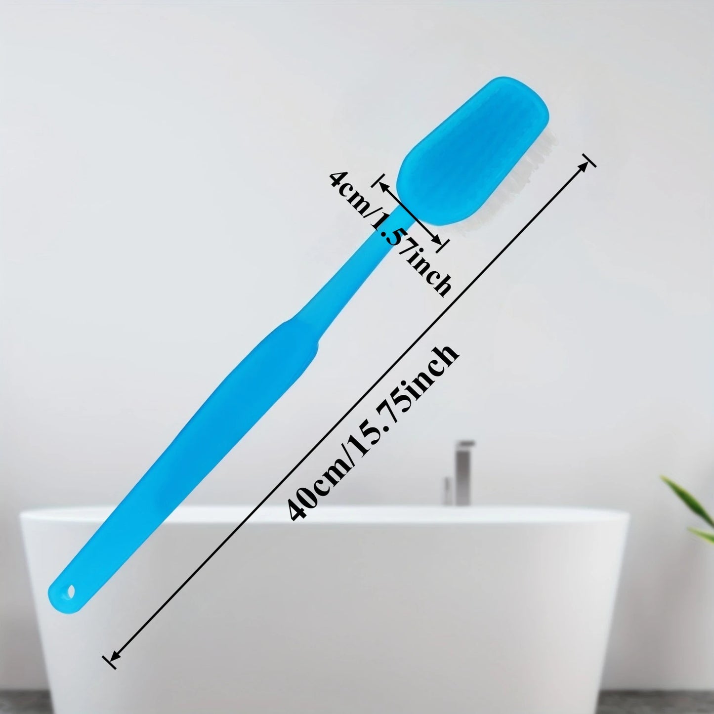 Large Long-Handle Shower & Bath Brush | Soft Bristle Cleaning Tool