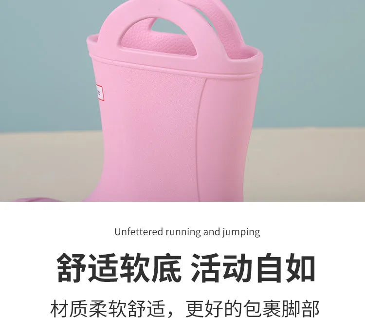 New Children Baby Rain Boots Lightweight Rubber Plastic Rain Boots Boy Girl Kids Rain Shoes Waterproof Garden Shoes Rainy Days