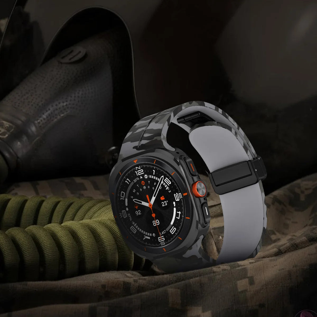 Silicone Sport Strap for 47mm Smartwatch | Magnetic Folding Clasp
