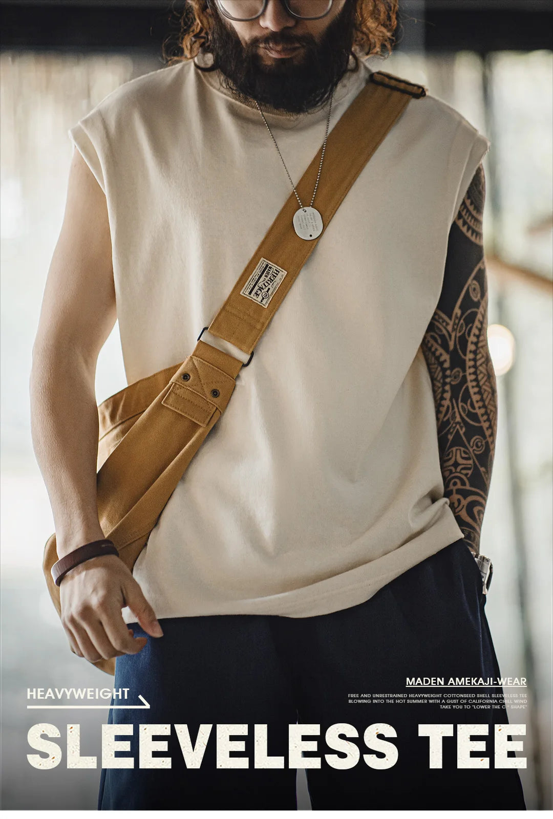 Men's Vintage Heavyweight Knitted Broad Shoulder Vest | Summer Tee