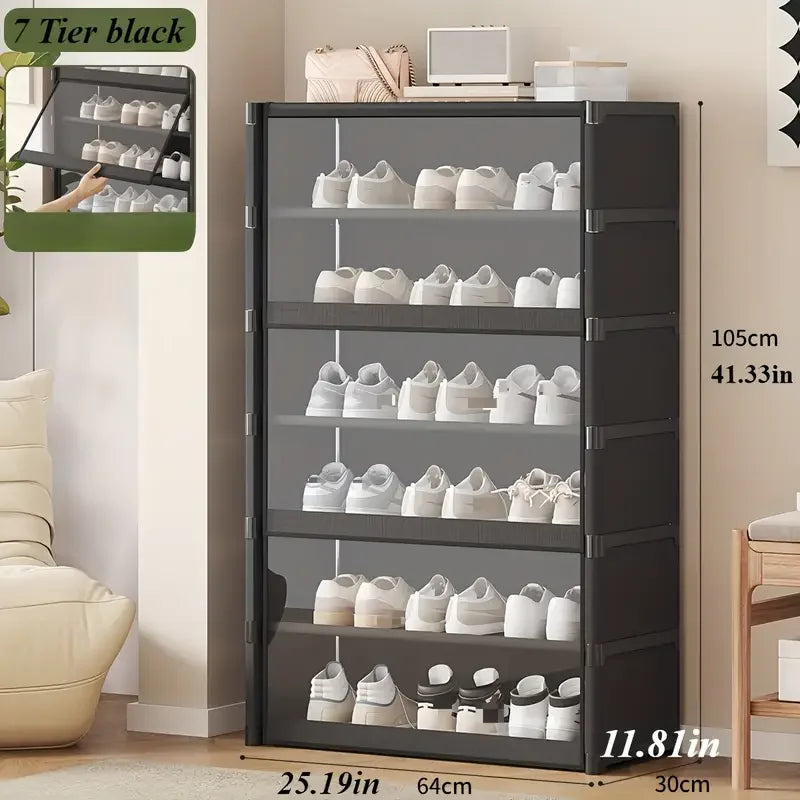 Large Transparent Dustproof Shoe Rack | Store Up to 24 Pairs