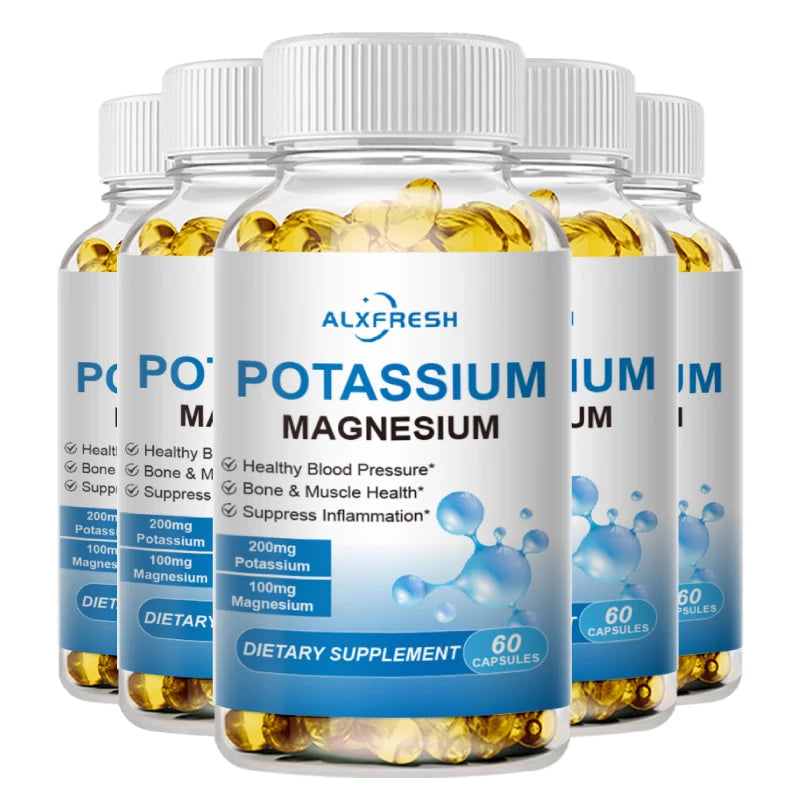 Potassium Magnesium Capsules for Health, Beauty & Fitness