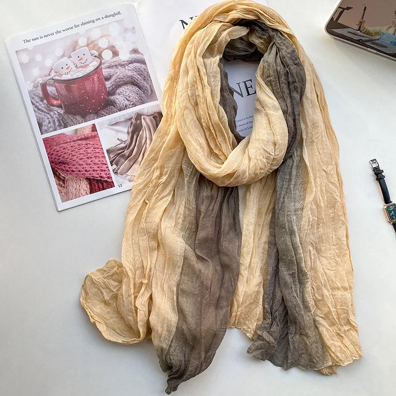 Stylish Tie-Dye Cotton Linen Scarf | Multifunctional Hip Hop Shawl