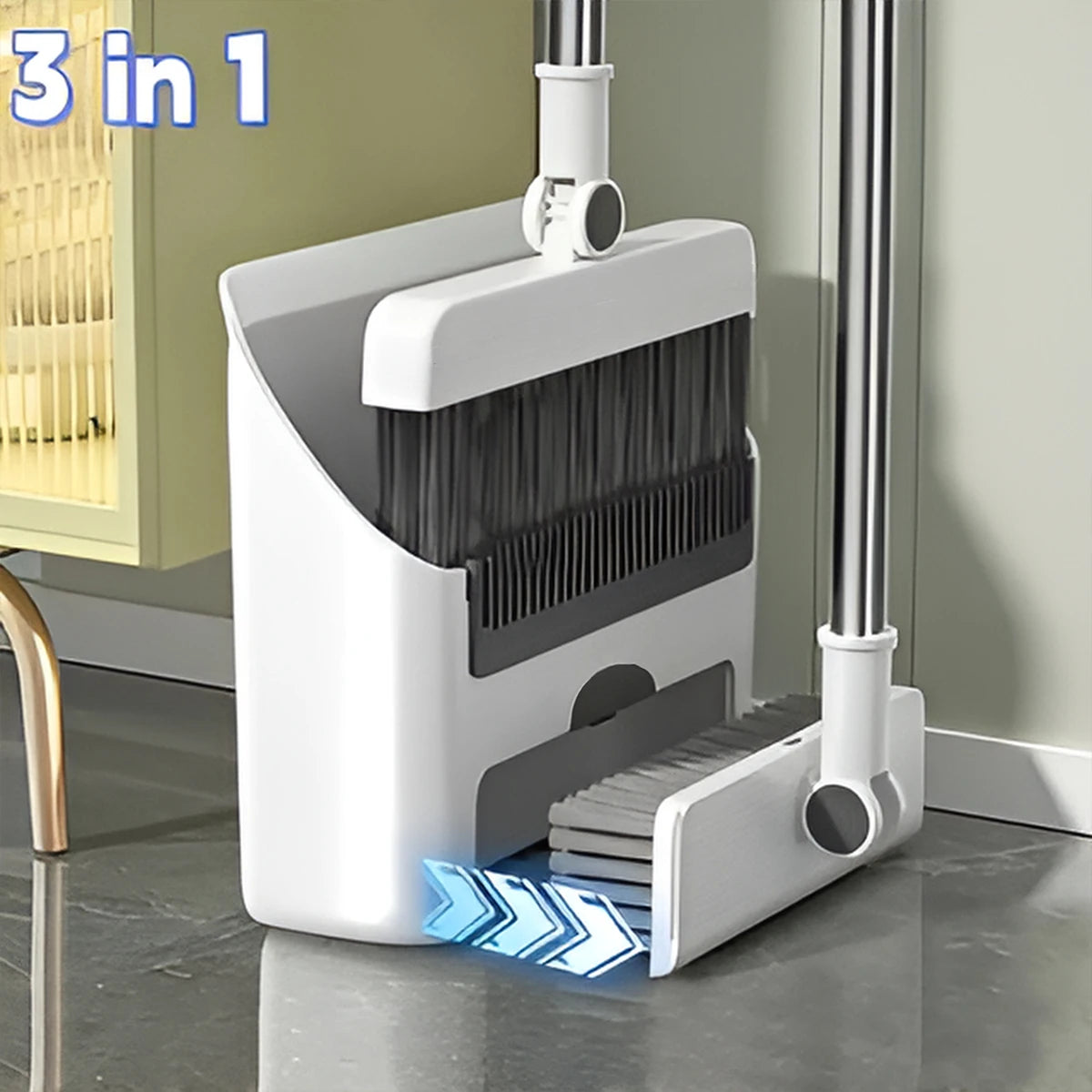 3-in-1 Broom and Dustpan Set | Efficient Home Cleaning Tool