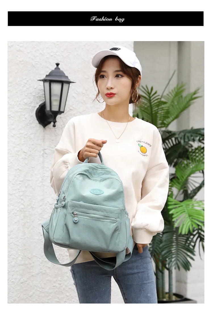 Women's Nylon Oxford Backpack | Stylish Small Rucksack