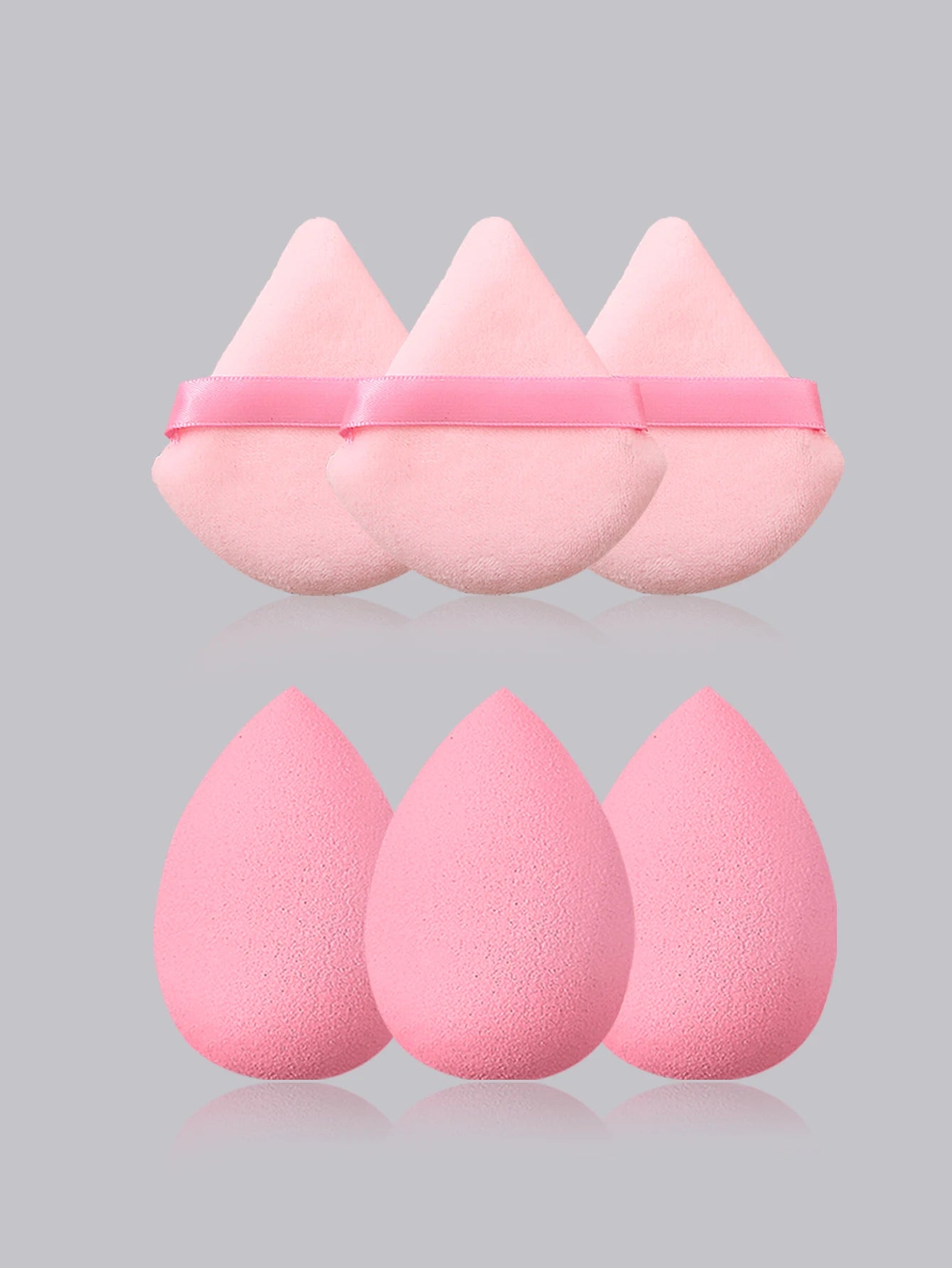 12pcs Pink Makeup Brush & Sponge Set | Marble Brushes + Super Soft Powder Puff & Triangle Puffs 2026