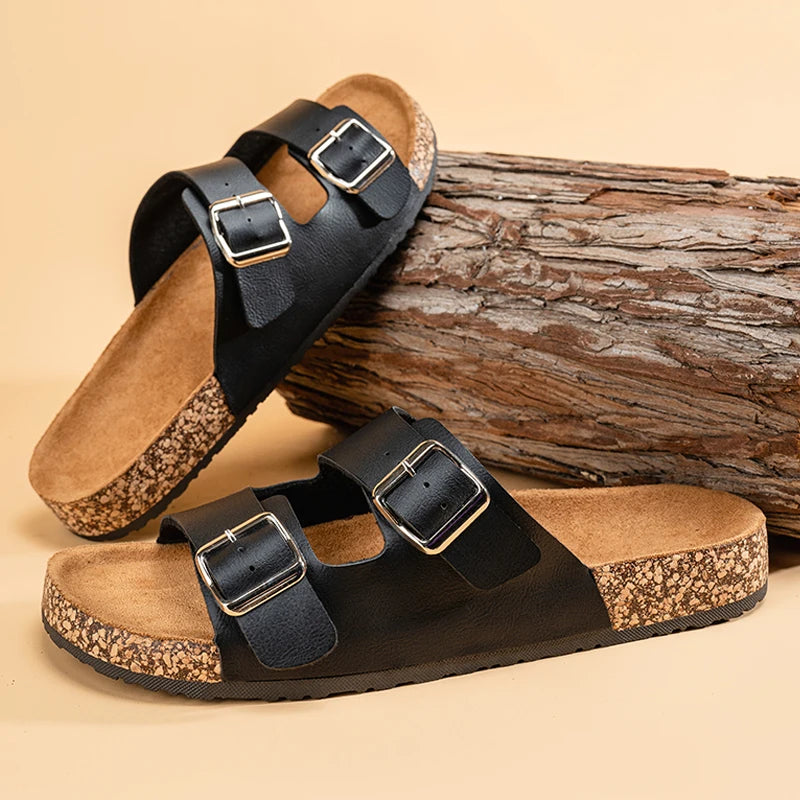 Comfortable Unisex Summer Cork Slippers for Outdoor Use