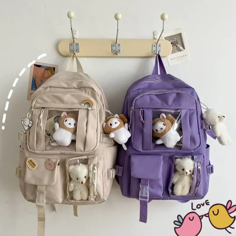 Cute Girls' Korean Style Backpack | Large Capacity Casual Bag