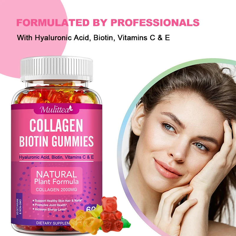 Collagen Gummies with Biotin for Radiant Skin & Hair Growth