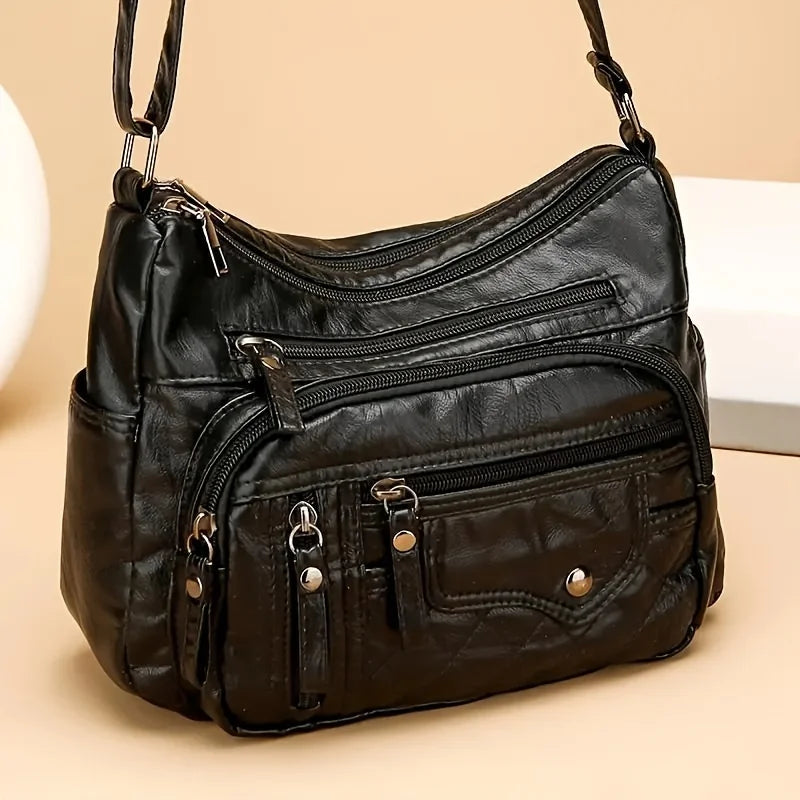 Vintage Faux Leather Messenger Bag for Women | Stylish & Functional