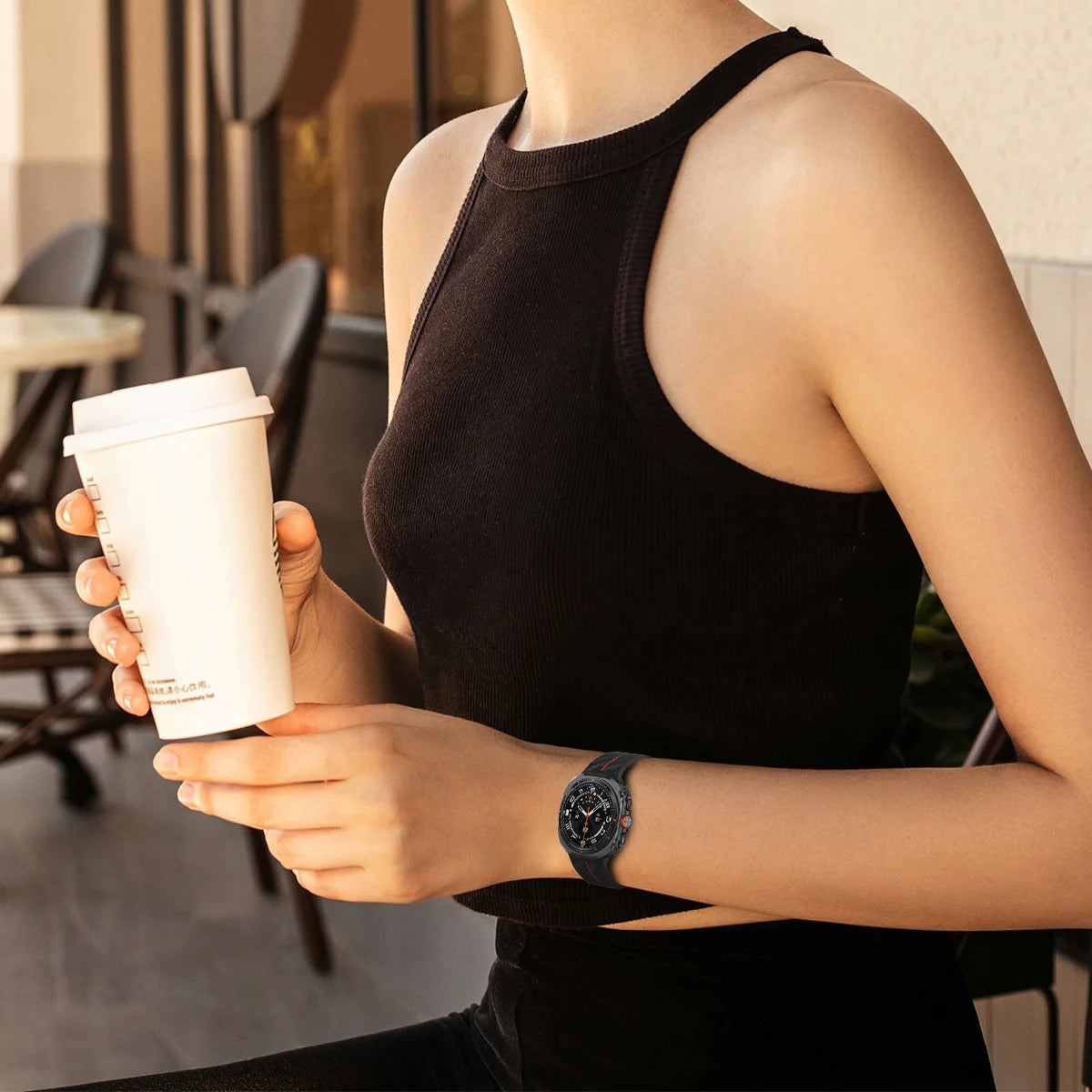 Silicone Sport Strap for 47mm Smartwatch | Magnetic Folding Clasp