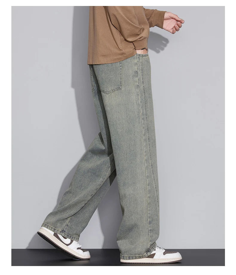 Men's Distressed Wide Leg Jeans | Casual Autumn Winter Style
