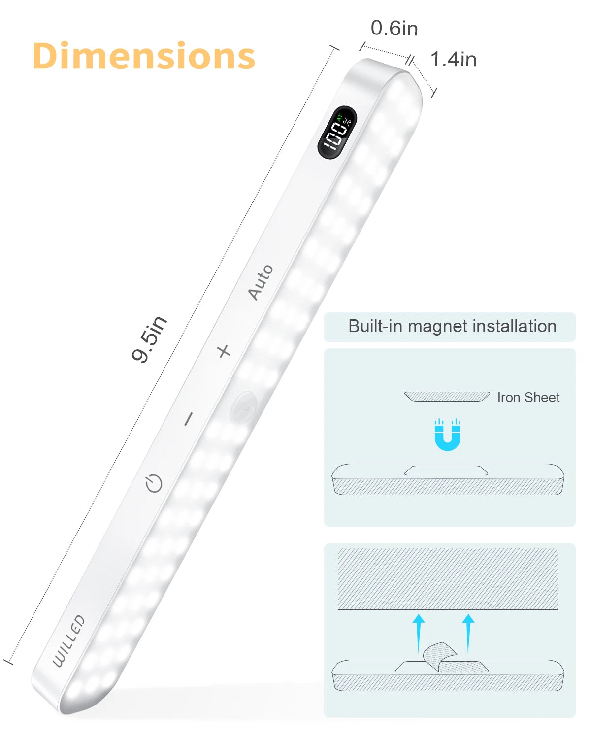 Motion Sensor LED Cabinet Light | Wireless Rechargeable Night Light
