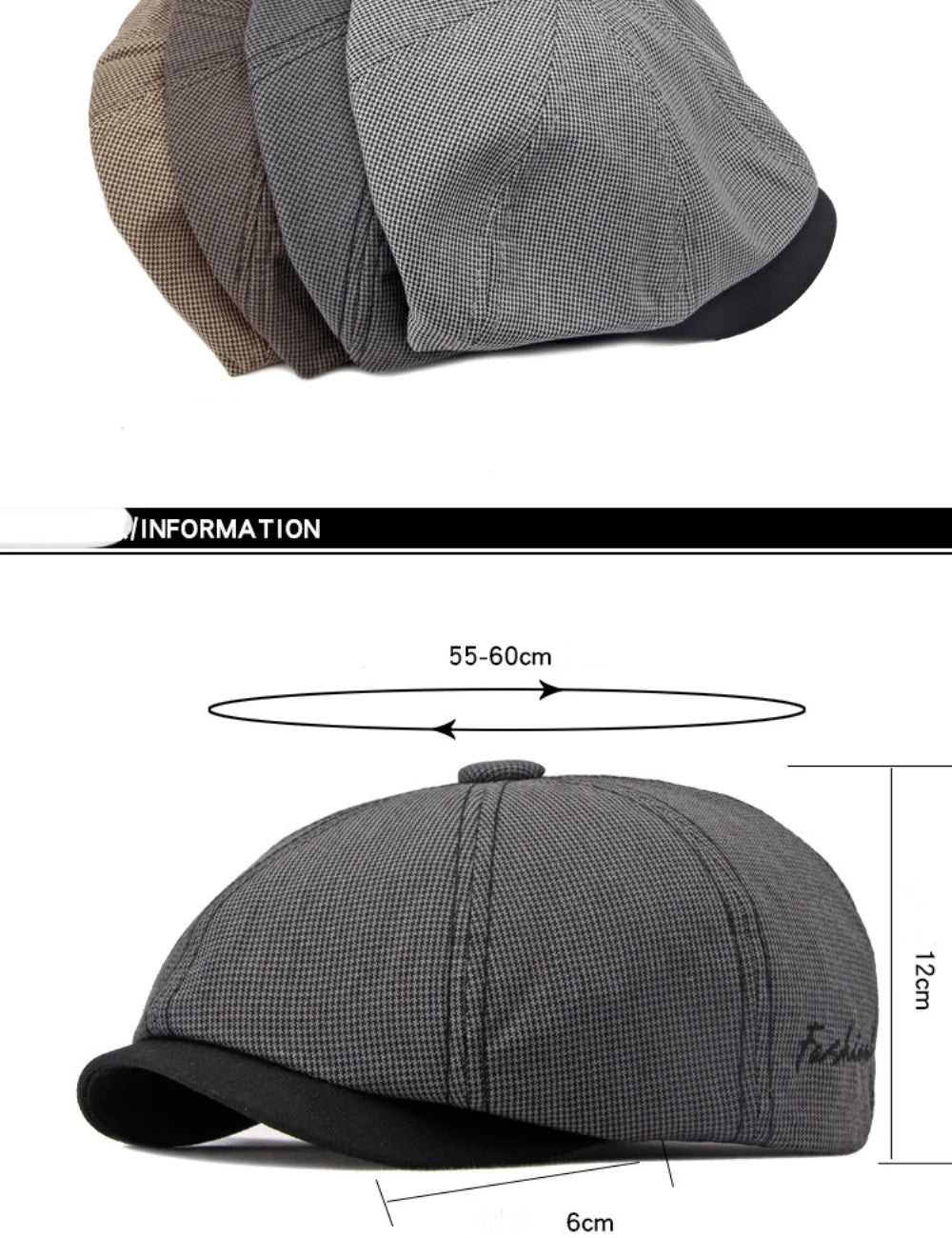 Unisex Plaid Beret Caps for Spring & Summer | Fashionable Flat Hats
