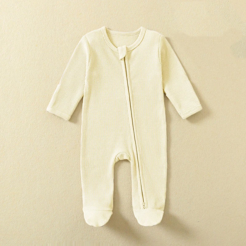 Organic Cotton Baby Rompers | Soft Zipper Footed Infant Pajamas
