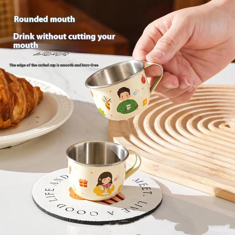 Cute Stainless Steel Water Cup for Kids | Anti-Scald Mug