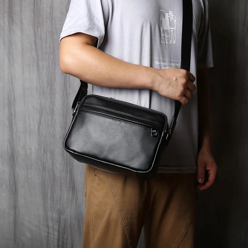 Casual Leather Shoulder Bag for Men | Stylish Large Capacity Messenger