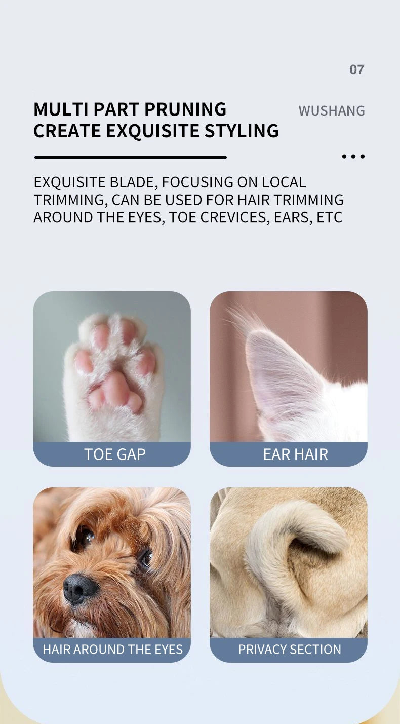 Electric Dog Groomer Trimmer | Low Noise LED Pet Hair Clipper