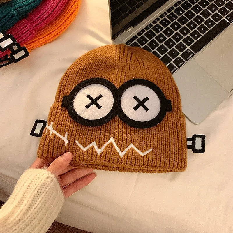 Funny Cute Cartoon Knitted Wool Hat for Women | Cozy Winter Beanie
