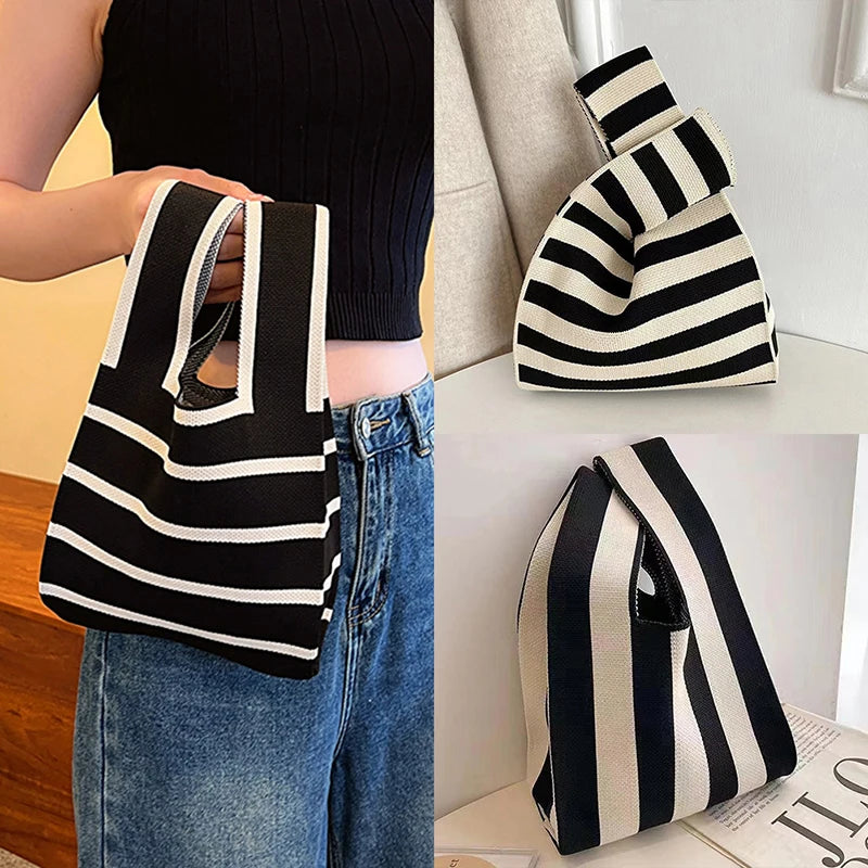 Chic Mini Knit Handbag for Women | Stylish Casual Tote Bag
