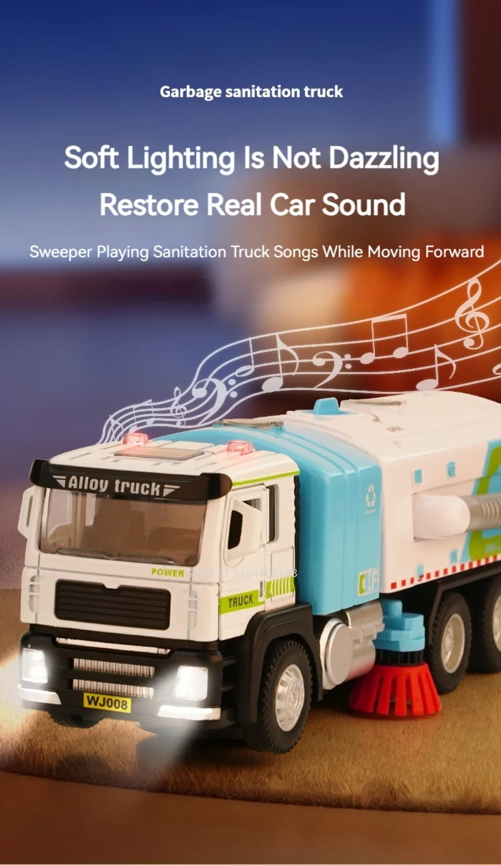 Electric Vacuum Cleaner Garbage Truck Model Toy for Kids