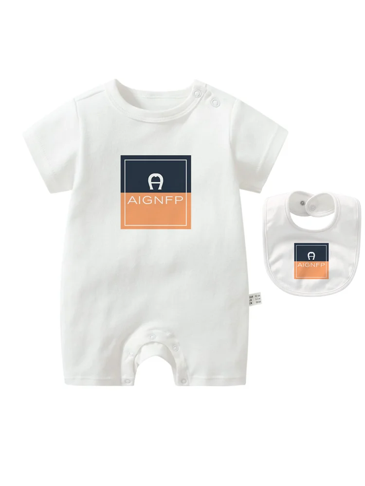 Colorful Newborn Baby Boys Rompers & Bib Scarf Set | Summer Style