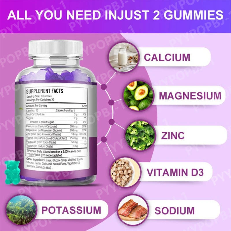 Calcium Vitamin D3 Gummies with Magnesium & Zinc | Bone Support