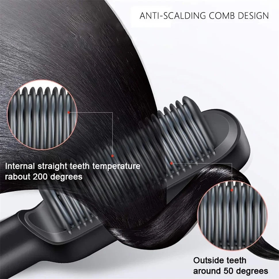 Adjustable Heat Hair Straightener Comb | Fast and Safe Styling