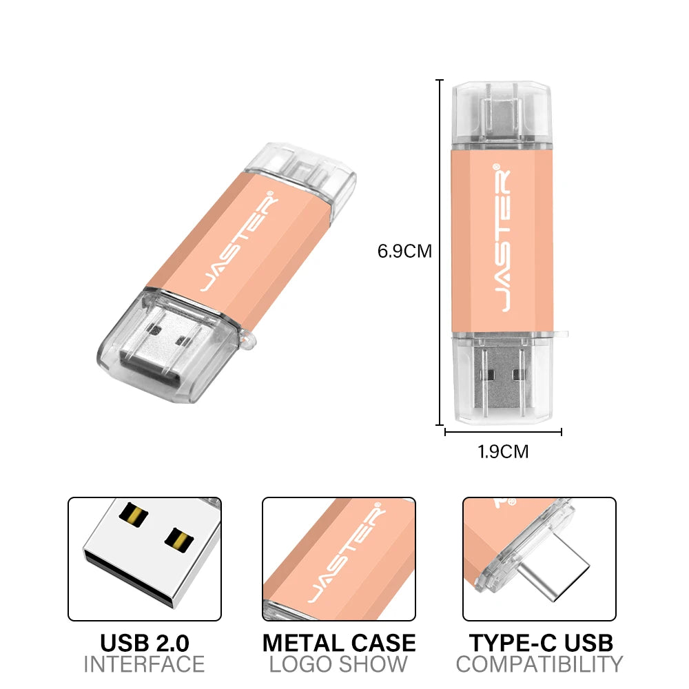 High-Speed OTG USB Flash Drive for Type-C Devices | 128GB to 4GB