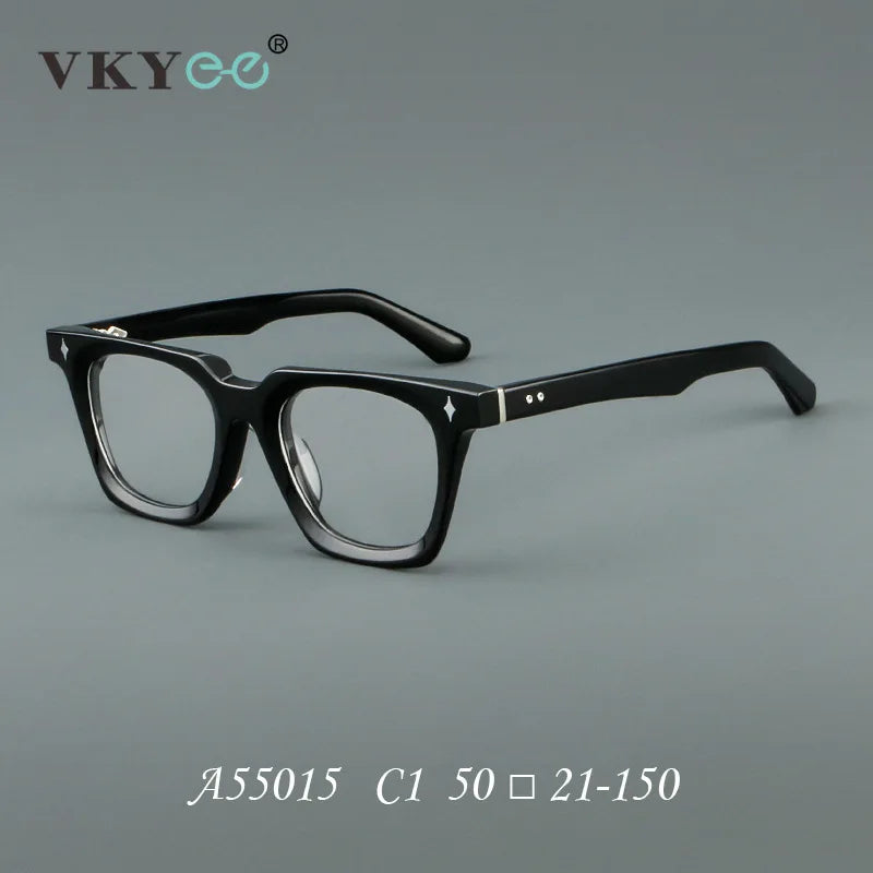 Classic Retro Square Acetate Anti-Blue Light Reading Glasses 2026