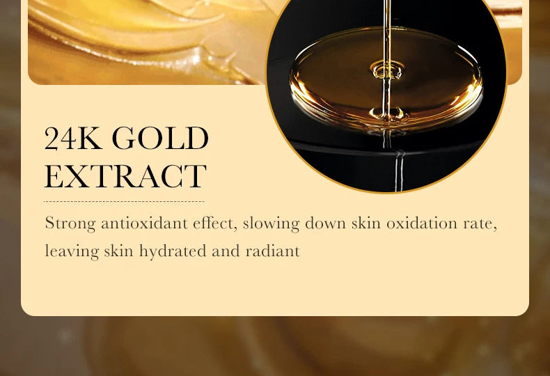 10pcs 24K Golden Hyaluronic Acid Face Masks for Glowing Skin
