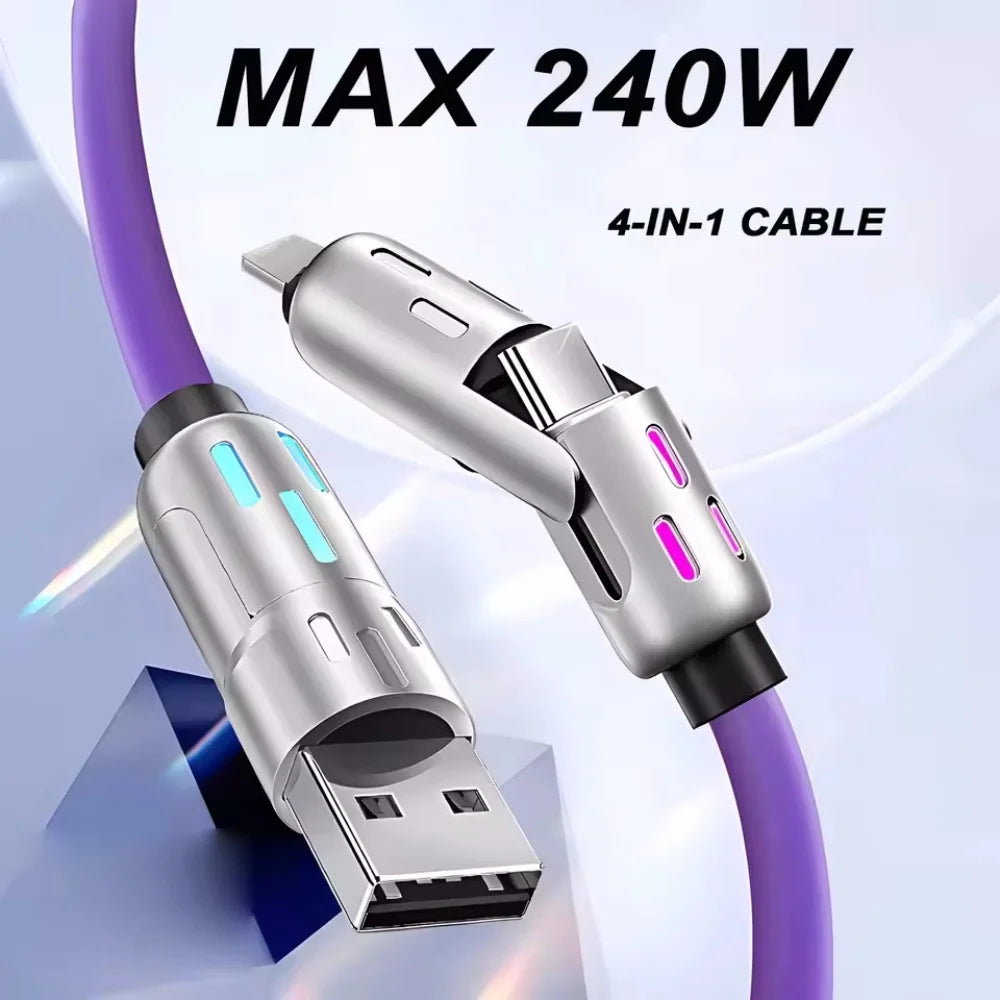 4-in-1 USB Fast Charging Cable | Universal Compatibility