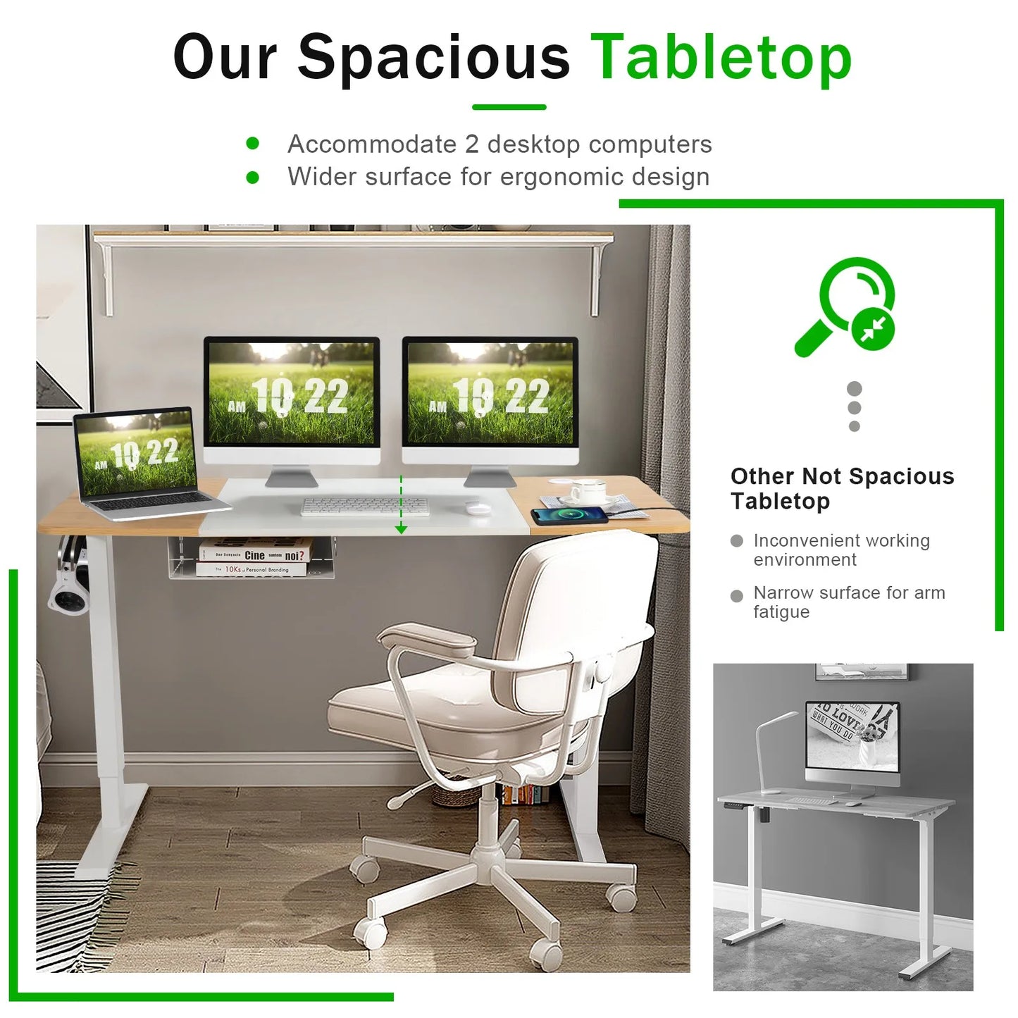 Adjustable Electric Standing Desk | Sit to Stand Table with USB
