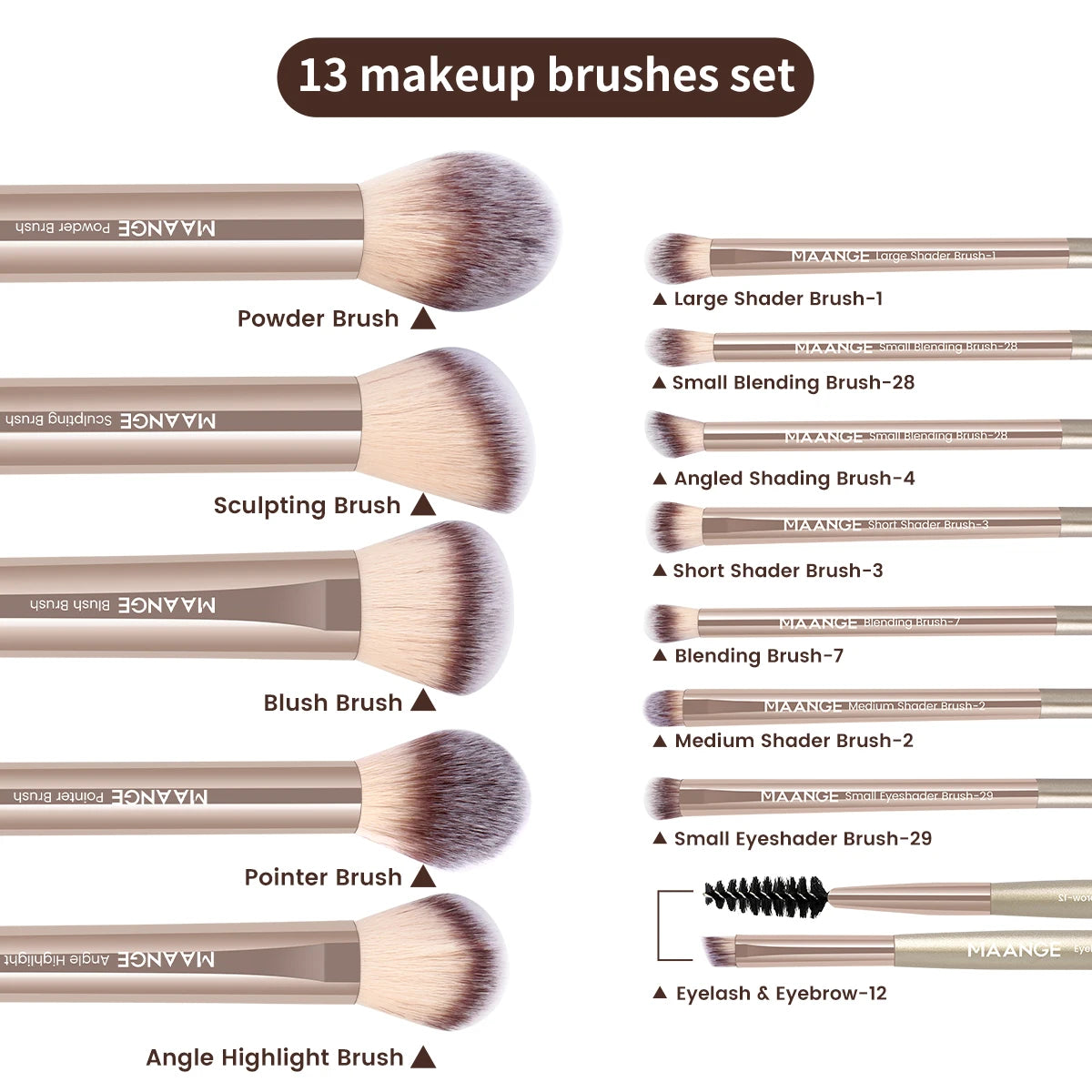13pc Soft Synthetic Hair Makeup Brush Set | Flawless Beauty Tools