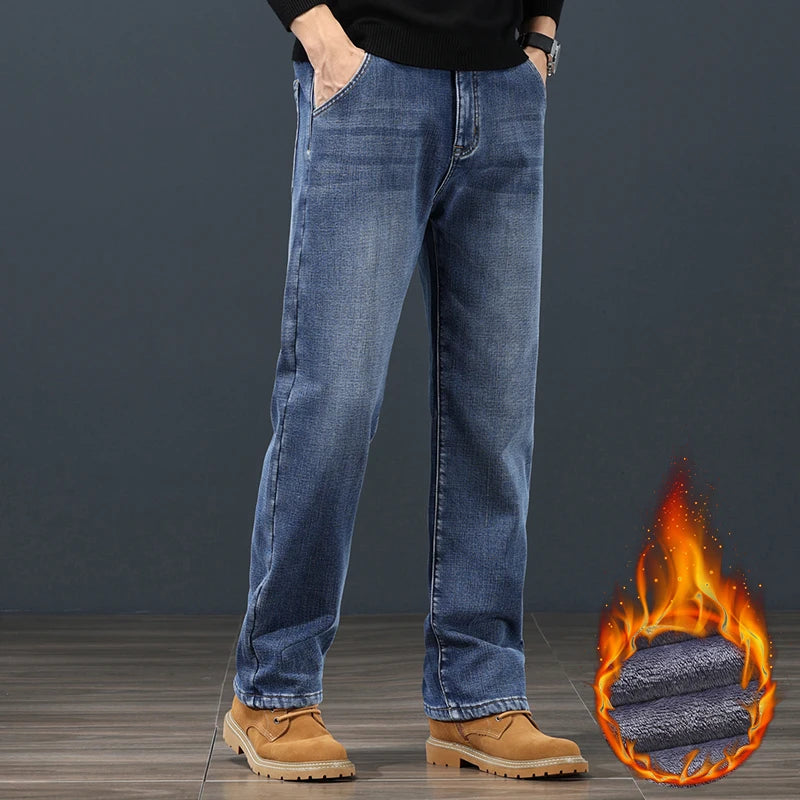 Winter Fleece Men's Jeans | Stylish Warm Denim for Cold Weather