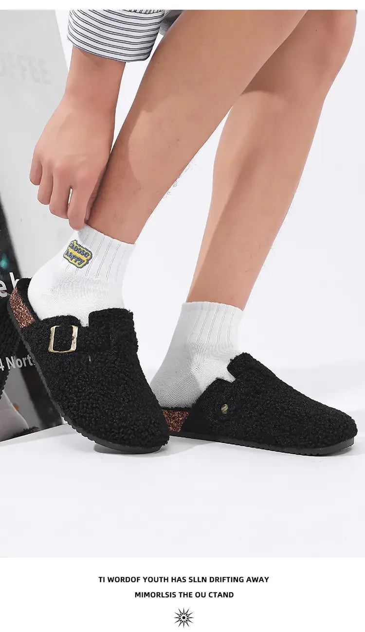 Cozy Unisex Plush Cotton Slippers | Non-Slip Winter House Shoes