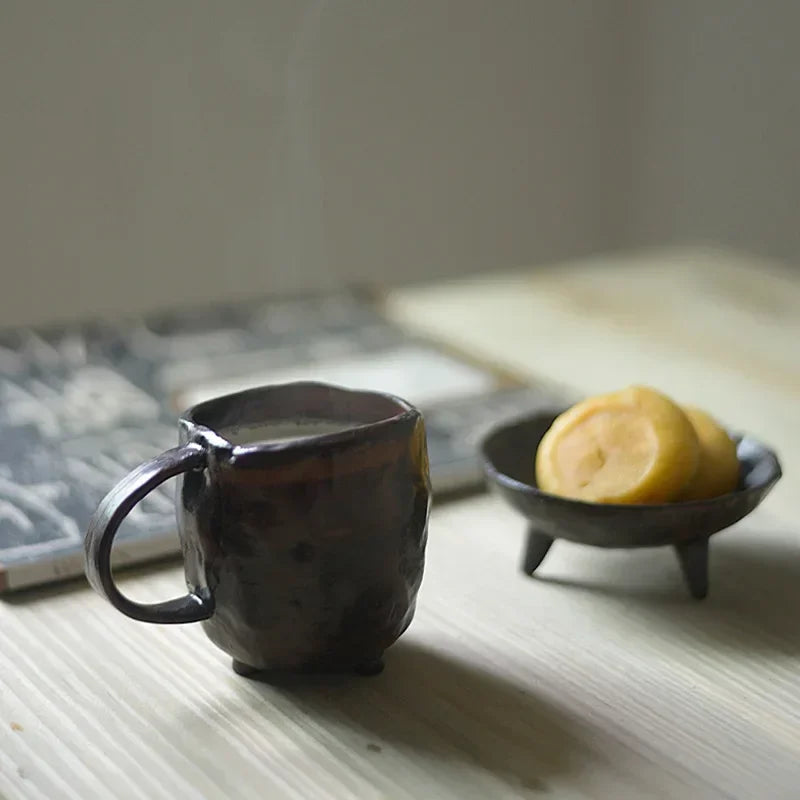 Taza de cerámica artesanal estilo japonés | Taza de café retro