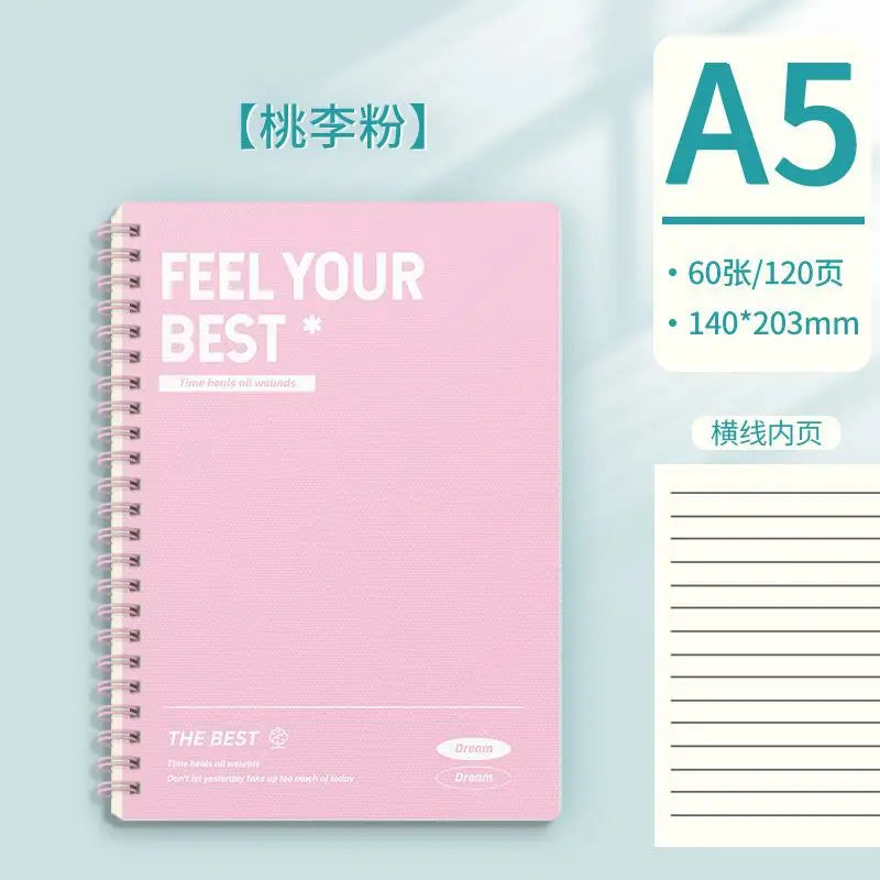 Thickened A5 Spiral Notebooks with Perforated Pages for Students