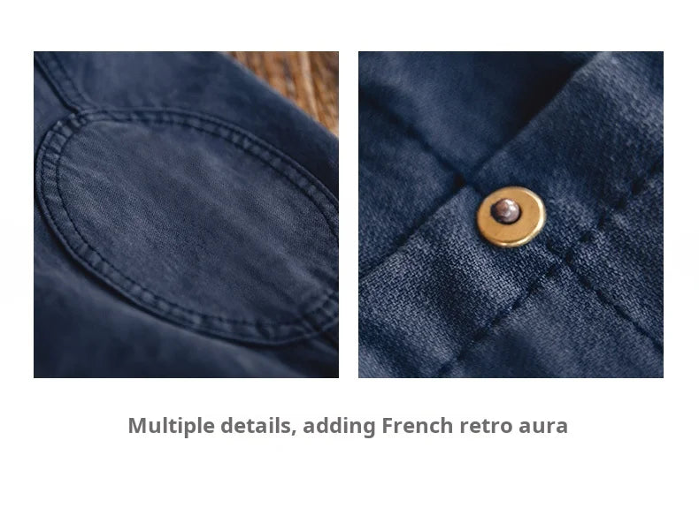 Men's Navy Heavyweight Multi-Pocket Vintage Jacket | Stylish & Durable