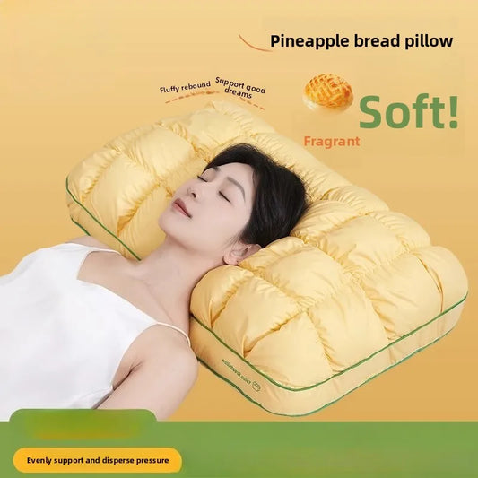 Soft Rectangular Support Pillow | Pineapple Design Sleep Cushion
