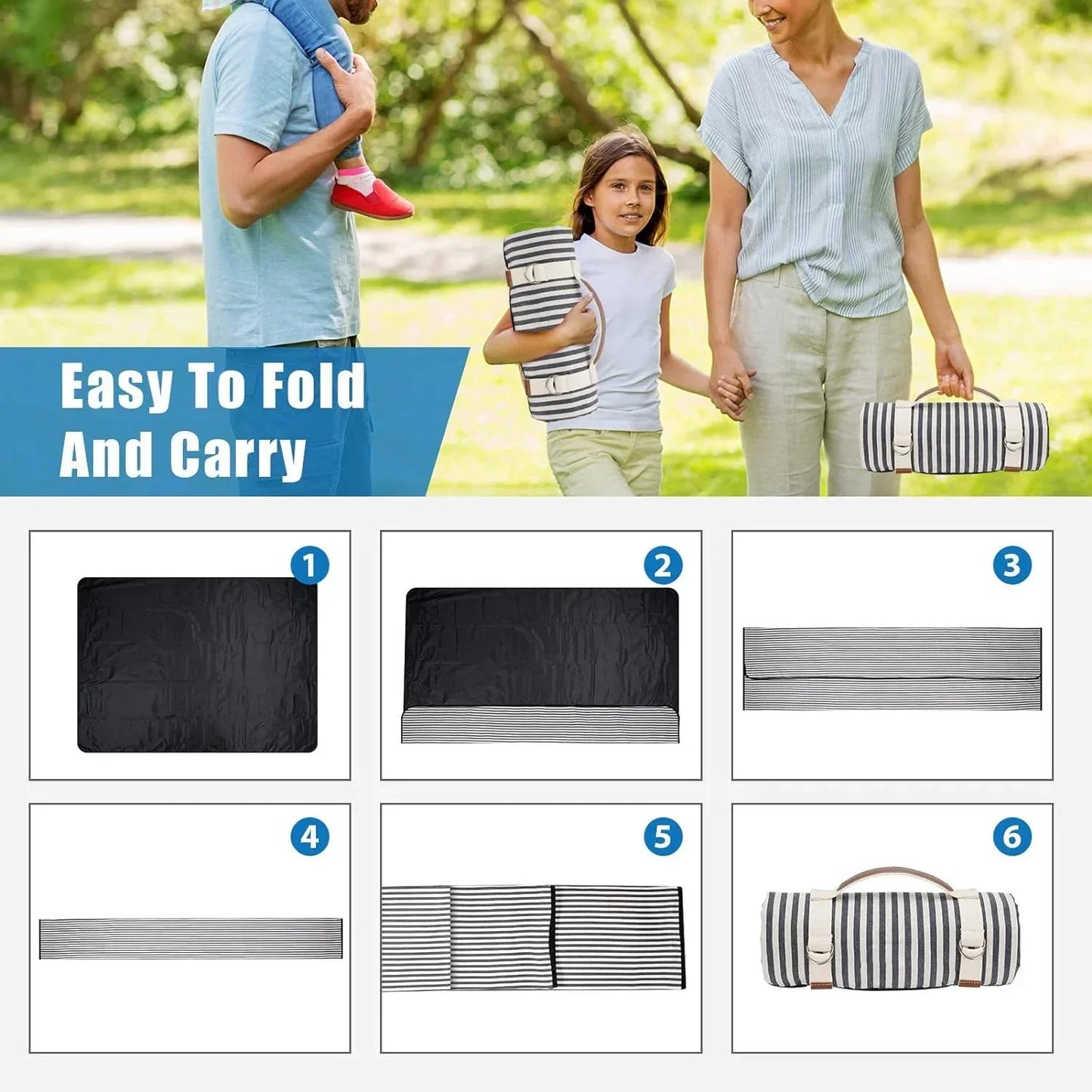Large Waterproof Picnic Blanket | Perfect for Outdoor Comfort