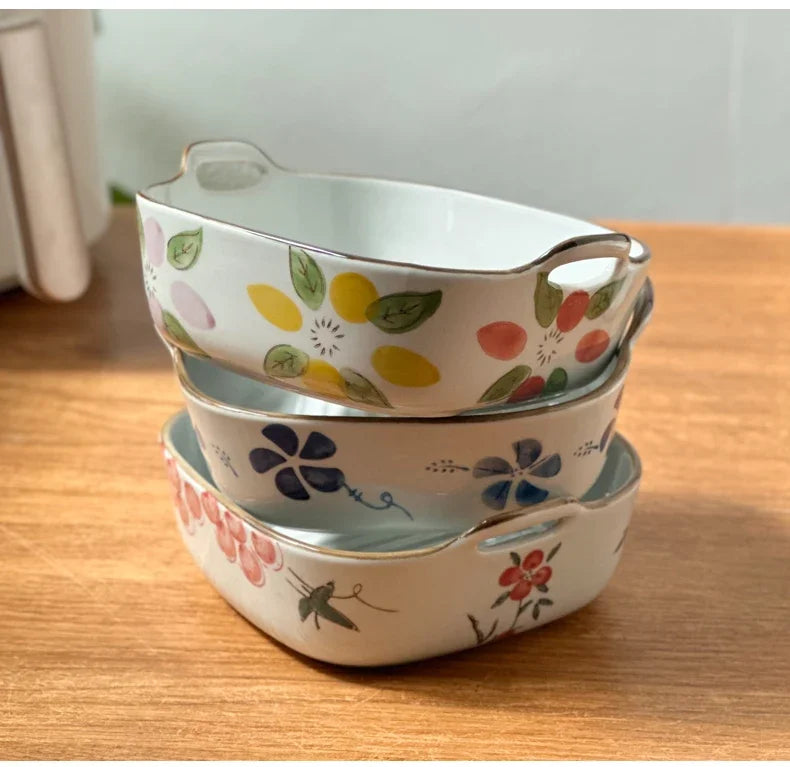 Elegant Hand-Painted Ceramic Bowl | Stylish Home Dining Decor