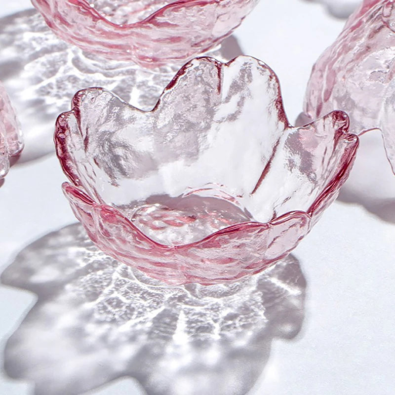 Elegant Cherry Blossoms Seasoning Plate | Nordic Glass Dish