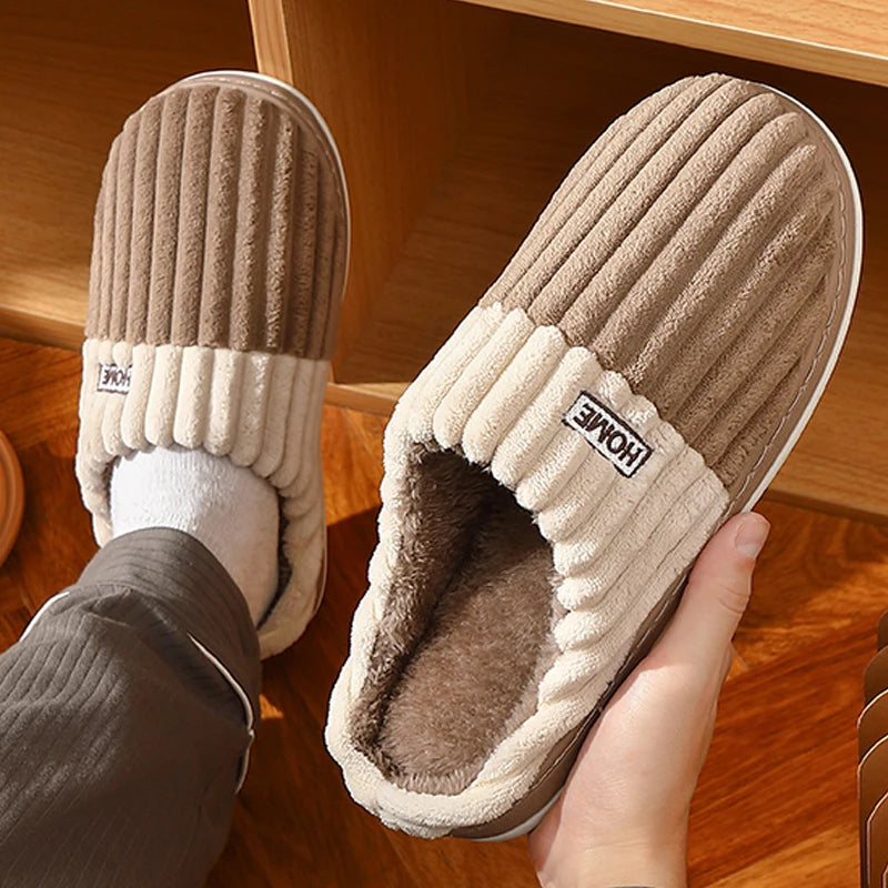 Cozy Plush Fur Slippers for Couples | Soft Non-Slip Winter Footwear