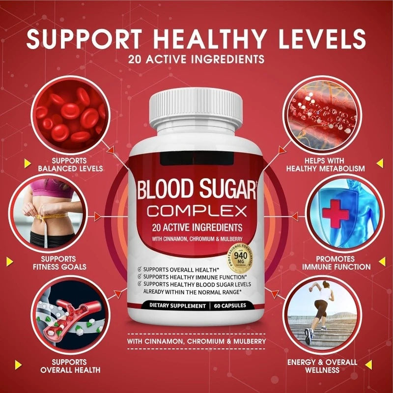 Natural Blood Sugar Complex Supplement for Healthy Levels
