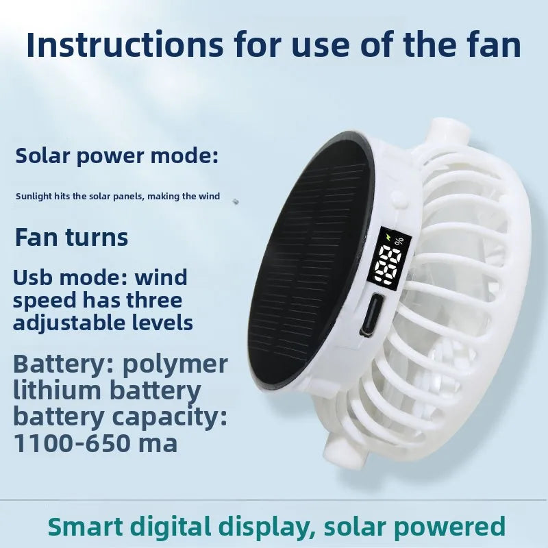 Solar Charging Fan Hat | Breathable UV Protection Baseball Cap