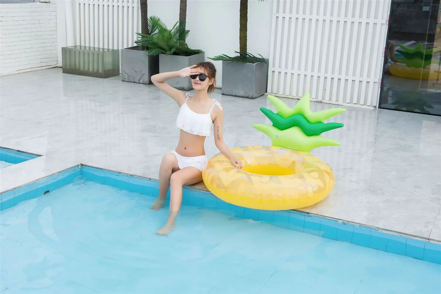 Inflatable Pineapple Watermelon Pool Float | Summer Fun Swim Ring