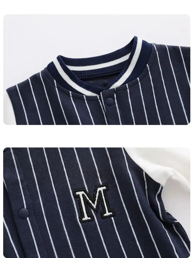 Baby Boy's Cotton Baseball Jumpsuit | Adorable Autumn Outfit