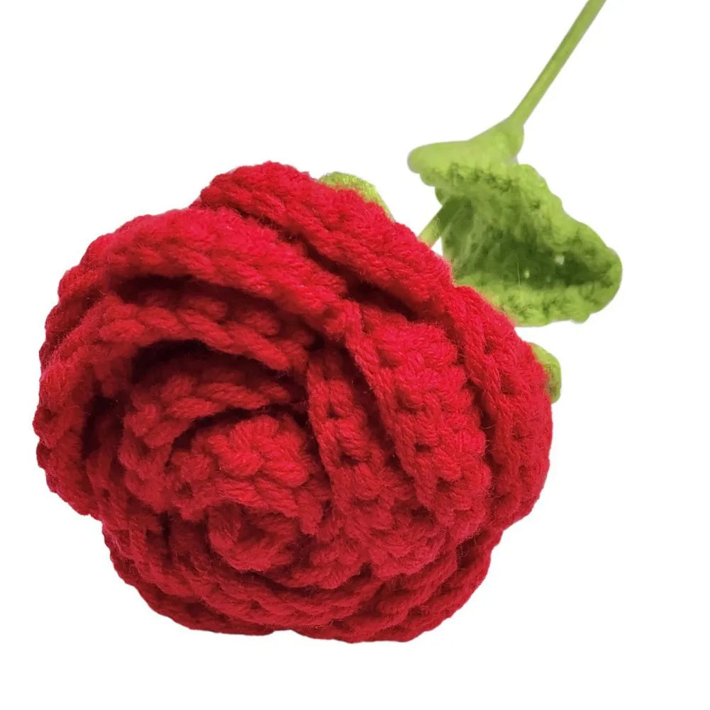 6pcs Multi-Color Crochet Rose Bouquet | Handmade Floral Decor