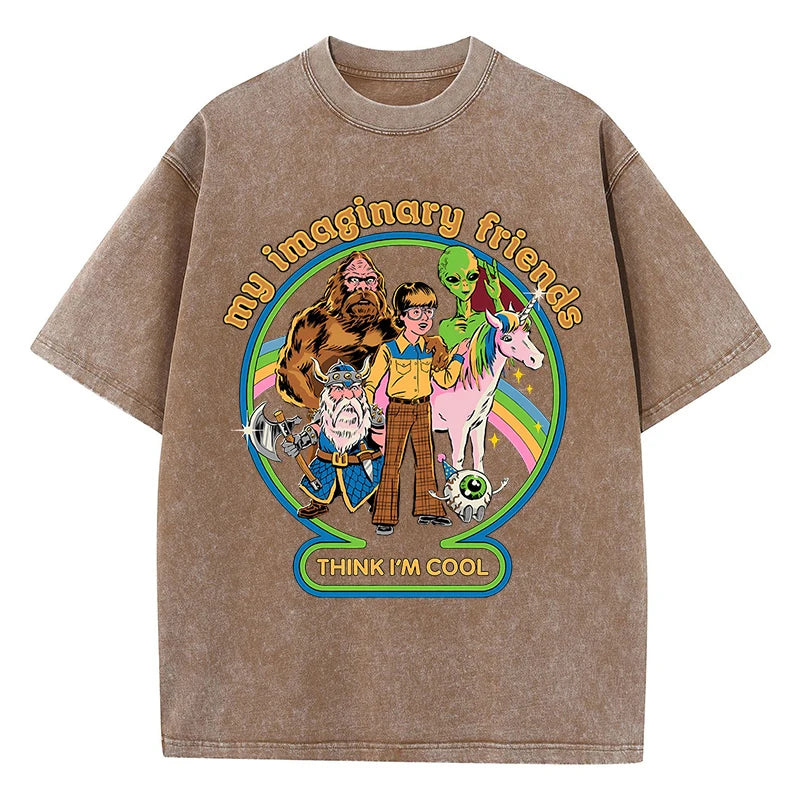 Washed Retro Men's Oversized T-Shirt | Soft Cotton Casual Tee
